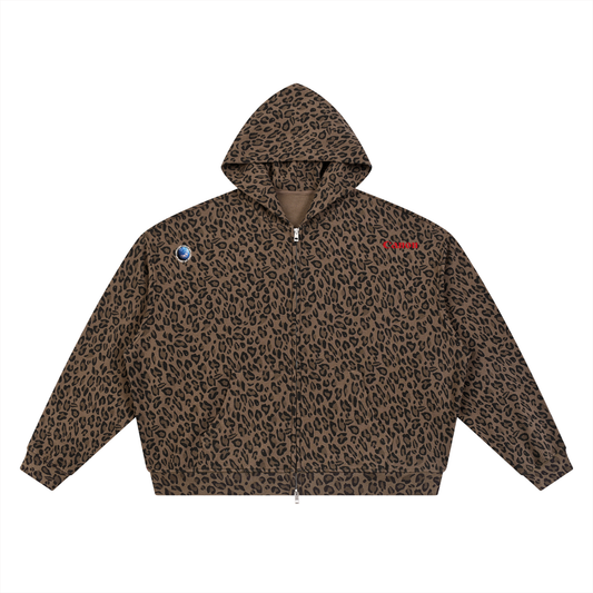 PUMA x SPLURGE Leopard Print Zip Hoodie